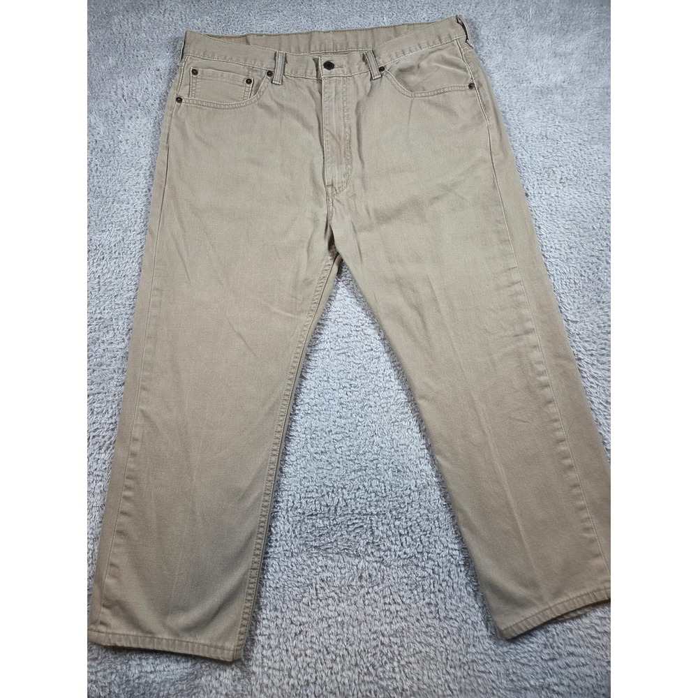Levis 505 Regular Fit Pants 38x30 Tan Khaki Mens Straight Leg Cotton Jeans
